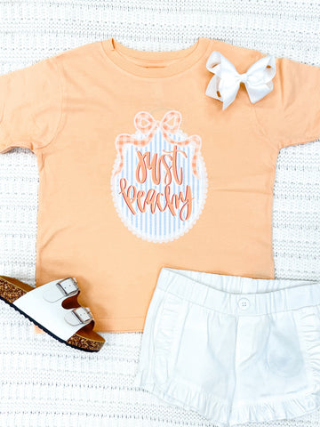 Toddler Girls Just Peachy Short Sleeve Graphic Tee