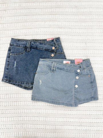 Youth Girls Asymmetrical Denim Skort