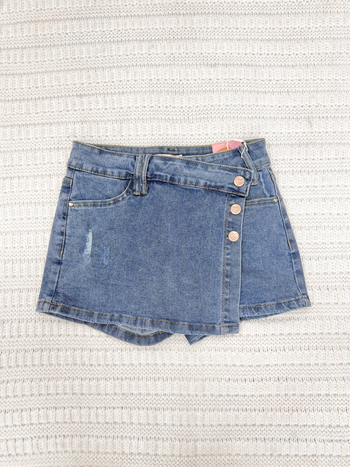 Youth Girls Asymmetrical Denim Skort