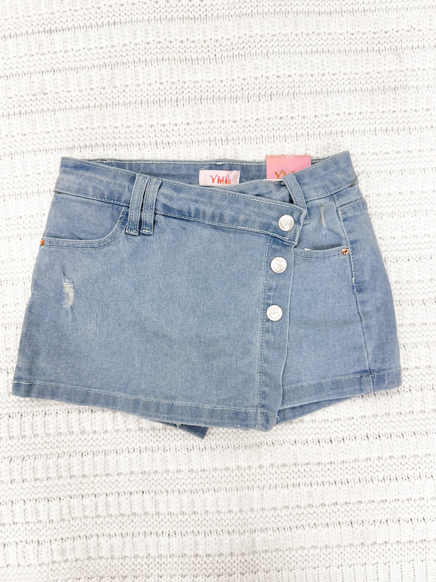 Youth Girls Asymmetrical Denim Skort