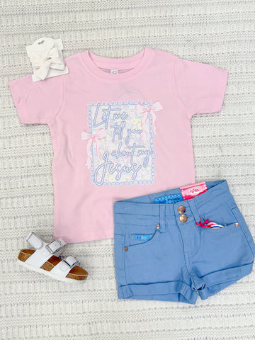 Toddler Girls Floral Jesus Short Sleeve Graphic Tee