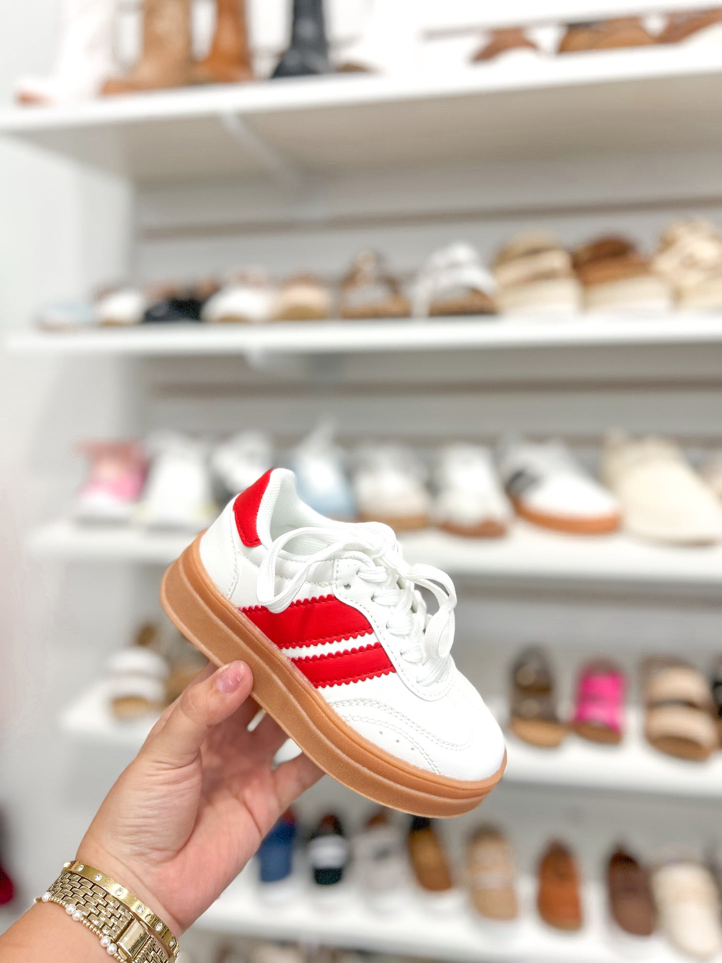 Youth Girls Stripe Platform Sneakers