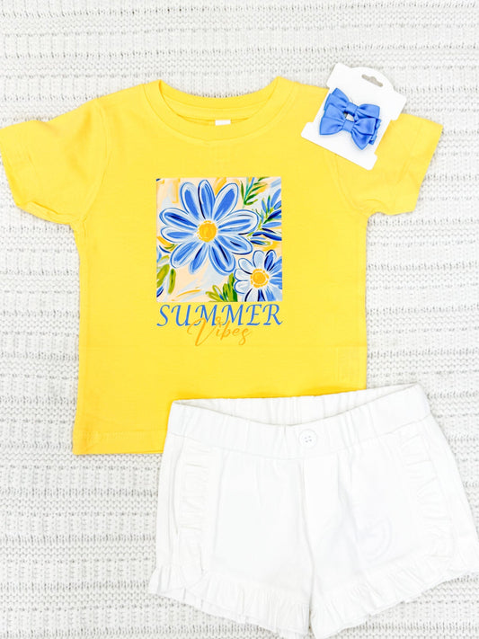 Toddler Girls Summer Vibes Short Sleeve Graphic Tee