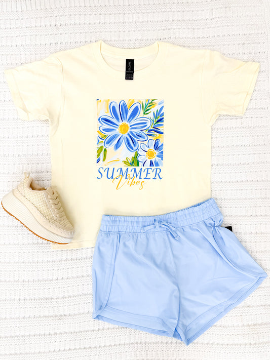 Youth Girls Summer Vibes Short Sleeve Graphic Tee