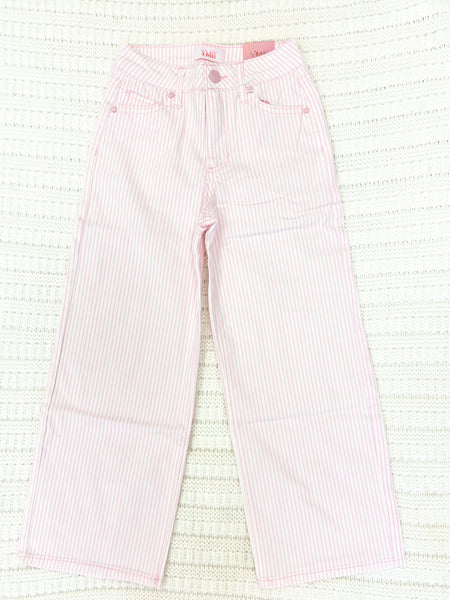 Youth Girls Wide Leg Hickory Stripe Pant