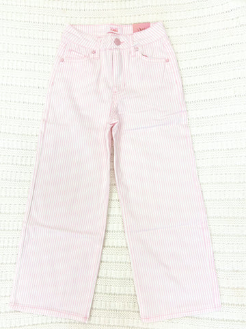 Youth Girls Wide Leg Hickory Stripe Pant