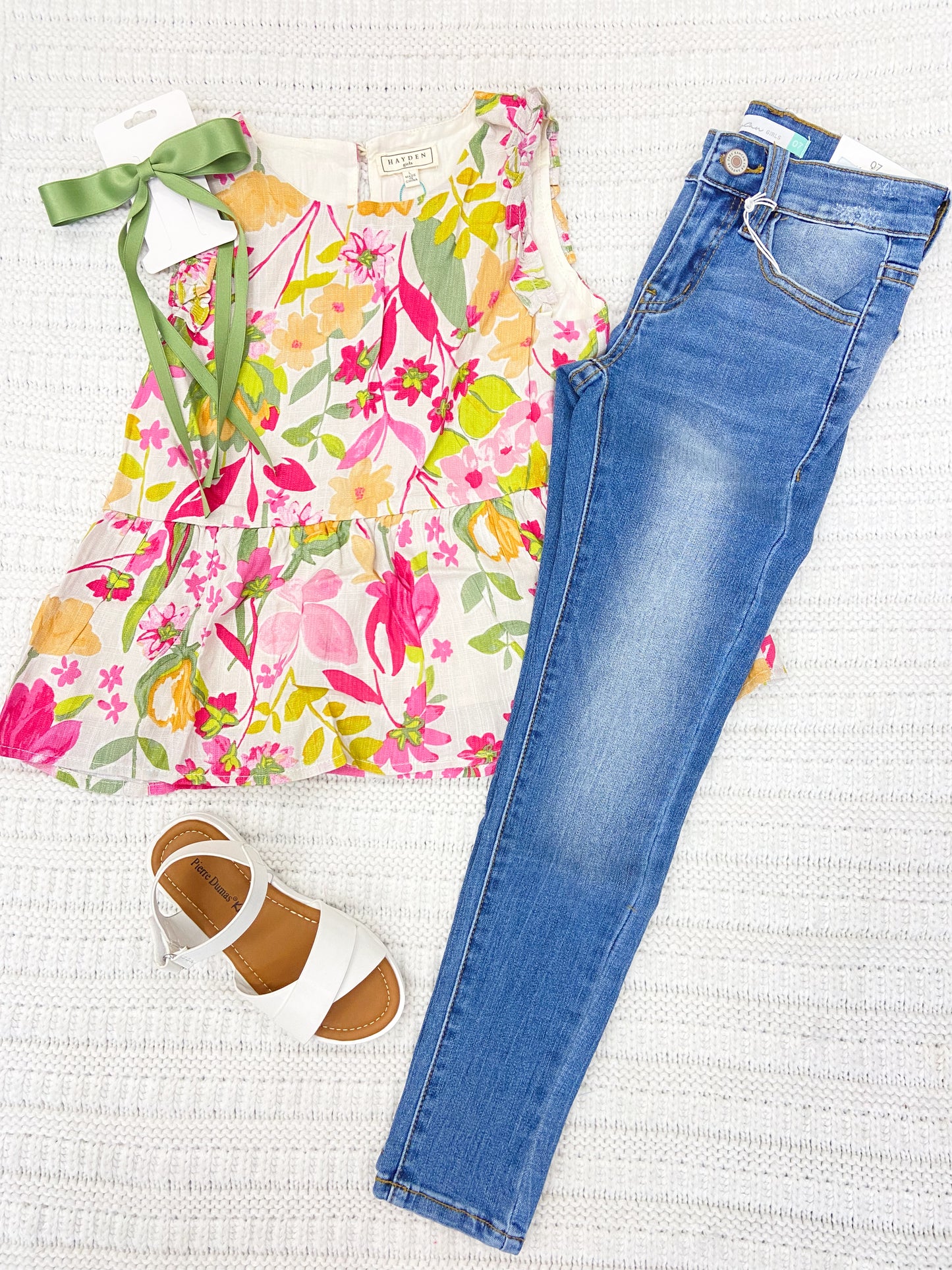 Youth Girls Floral Peplum Tank Top