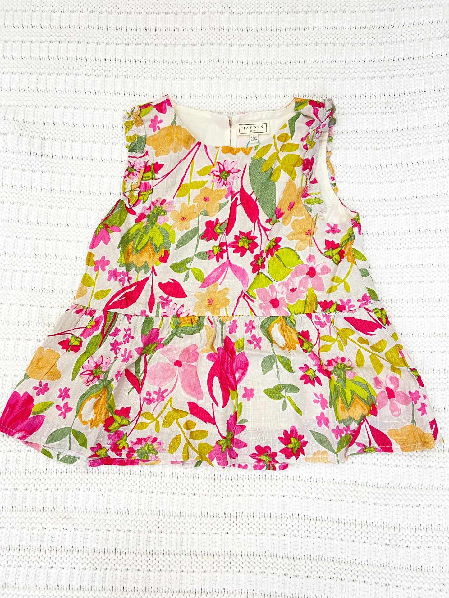 Youth Girls Floral Peplum Tank Top