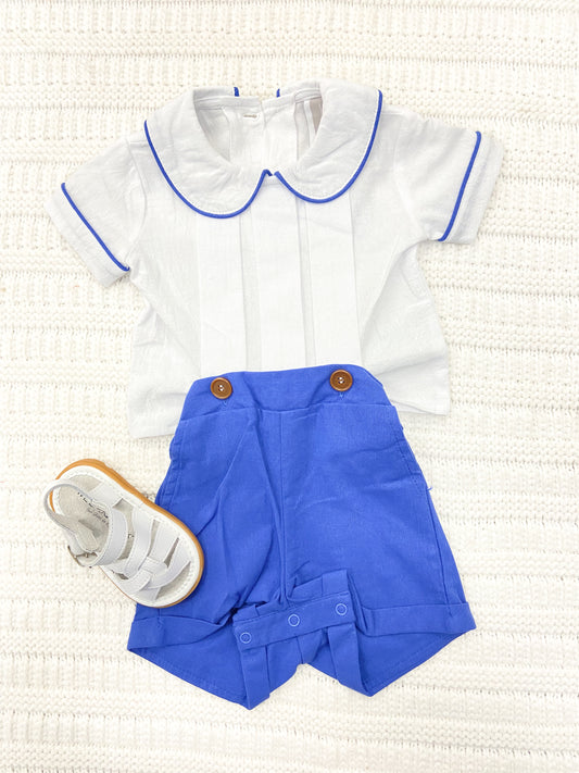 Baby Boys Collared Top And Shorts Set