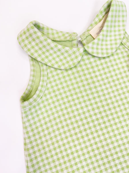 Youth Girls Checkered Green Dress