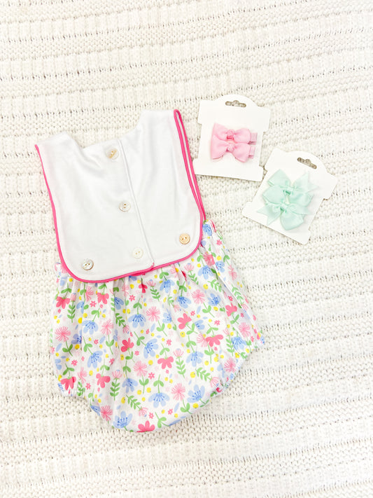 Baby Girls Pima Cotton Bubble Romper