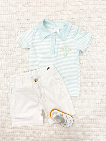 Boys Short Sleeve Cross Top