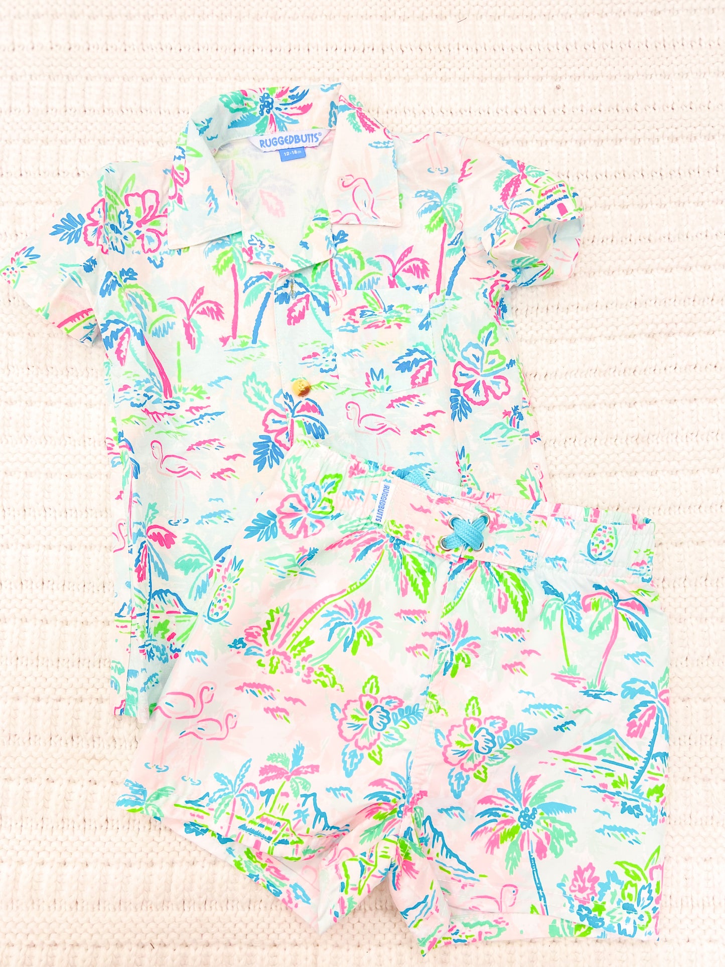 Boys Tropical Resort Short Sleeve Camp Shirt