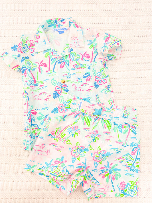 Boys Tropical Resort Short Sleeve Camp Shirt