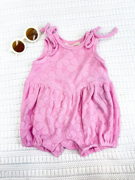 Infant Girl Tilly Sleeveless Romper With Knot Detail
