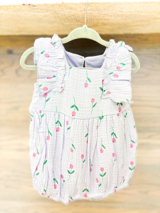 Infant Girl Tiny Tulip Romper