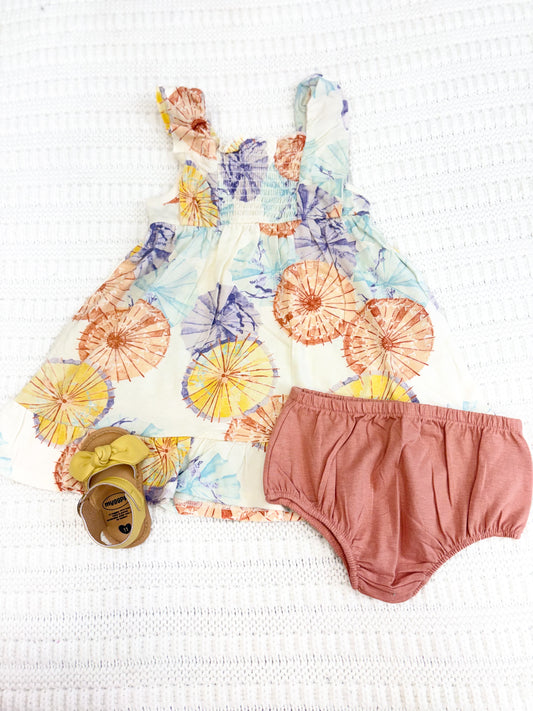 Infant Girl Parasols Organic Cotton Dress