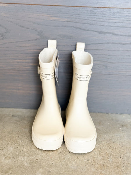 Toddler & Youth Kids Cream Waterproof Rain Boots