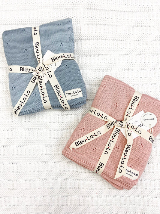 Organic Cotton Pointelle Swaddle Receiving Baby Blanket