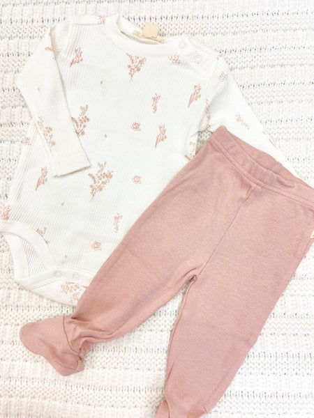 Infant Girls Wildflower 3 Piece Bodysuit & Pant Set