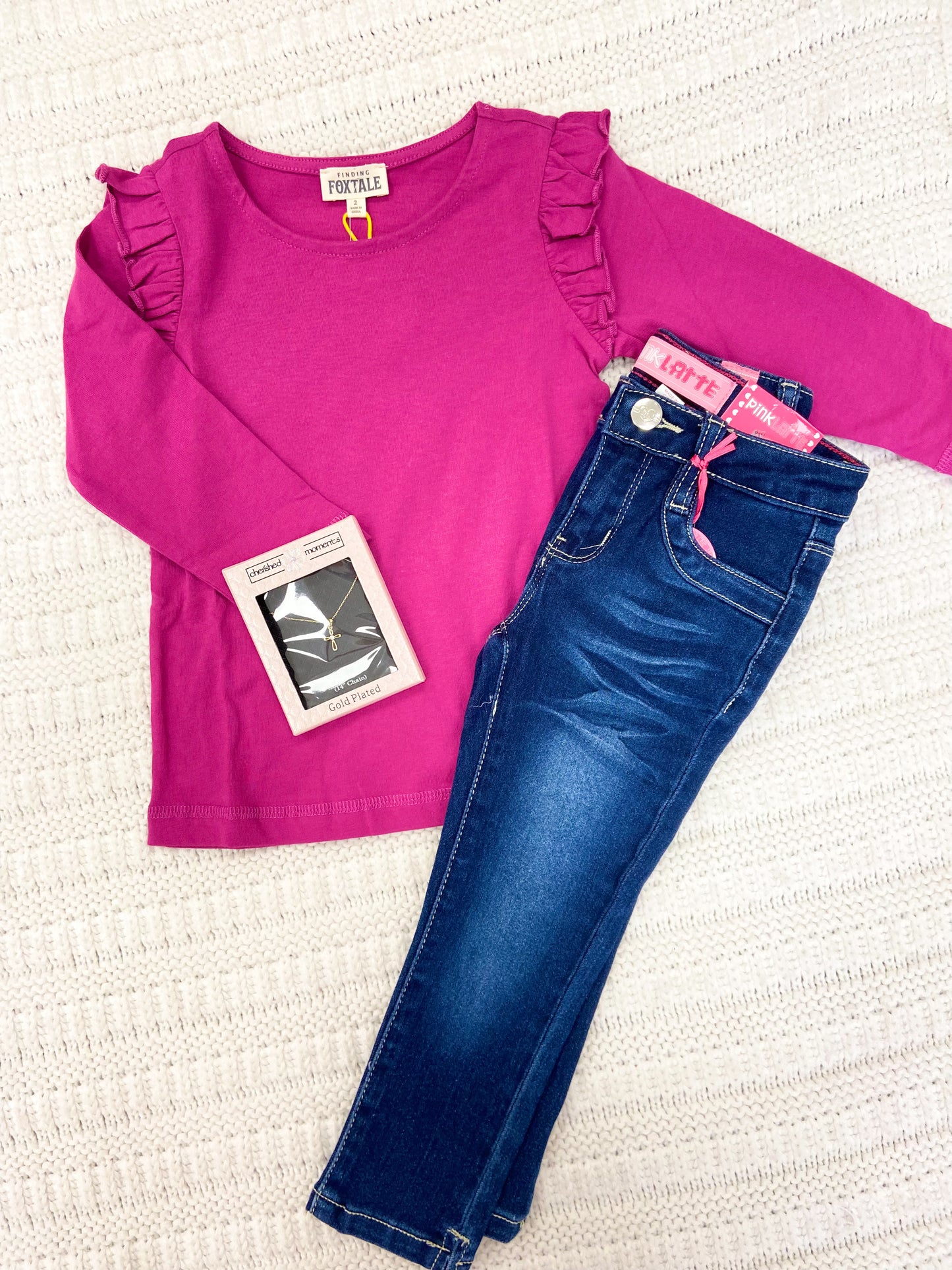 Toddler & Youth Girls Ruffle Plum Top