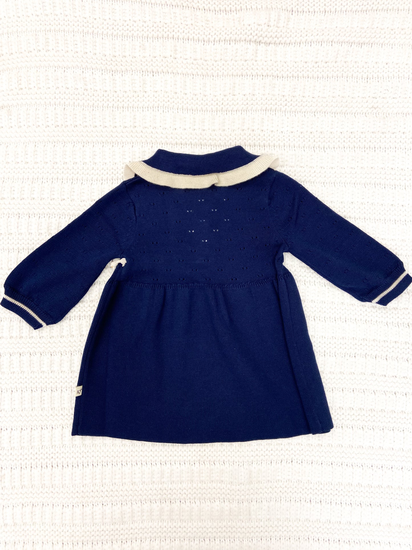 Infant Girls Adeline Ruffle Collar Sweater Knit Baby Dress