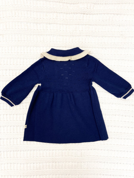 Infant Girls Adeline Ruffle Collar Sweater Knit Baby Dress
