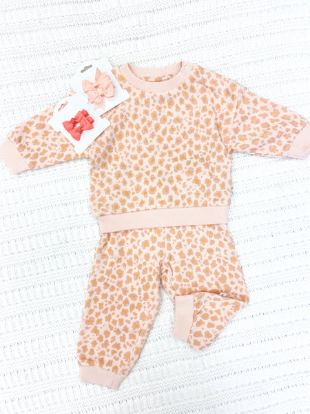 Infant Girls Leopard Sweatshirt & Jogger Set