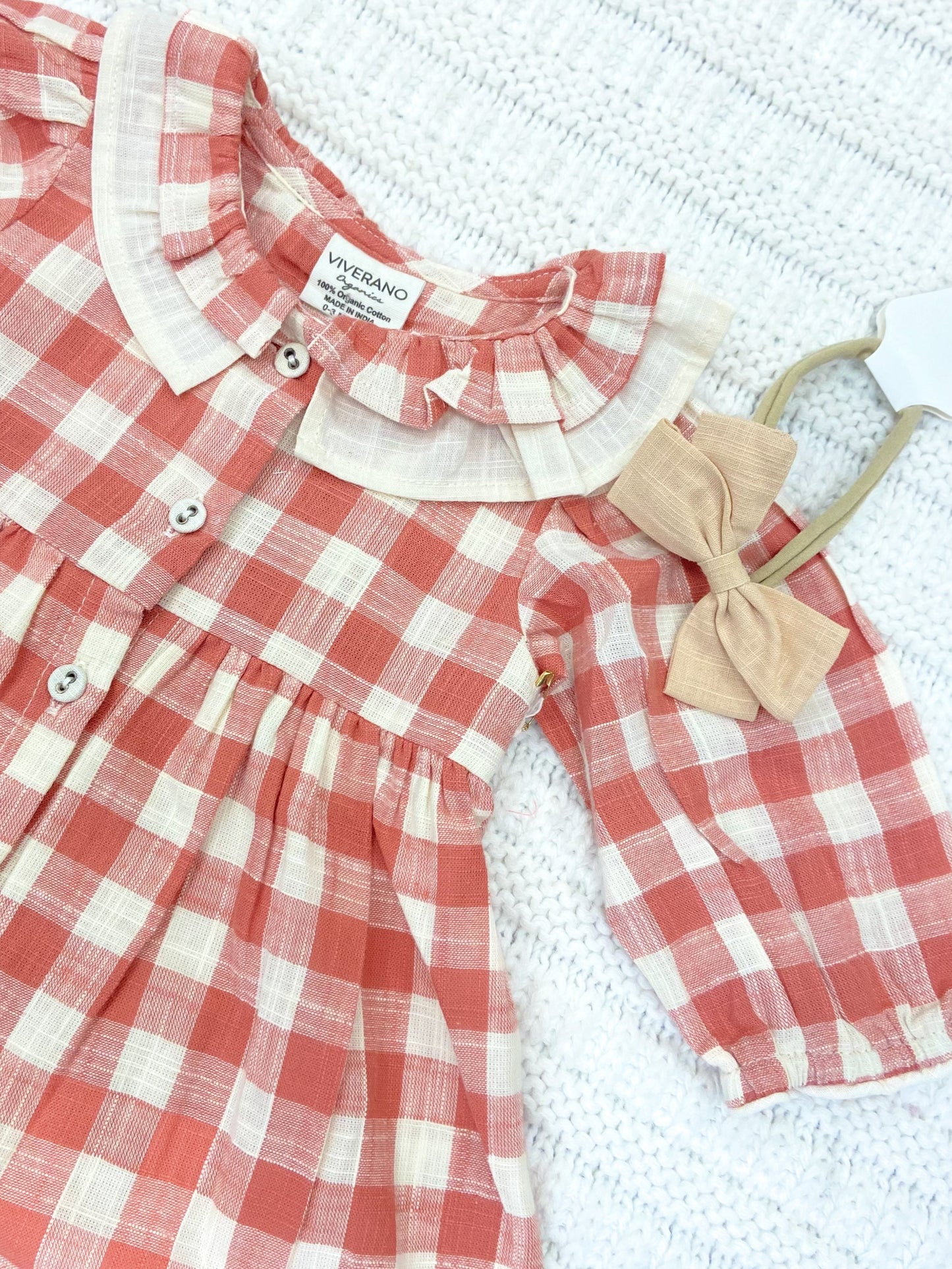 Infant Girls Gingham Dress & Bloomer Set