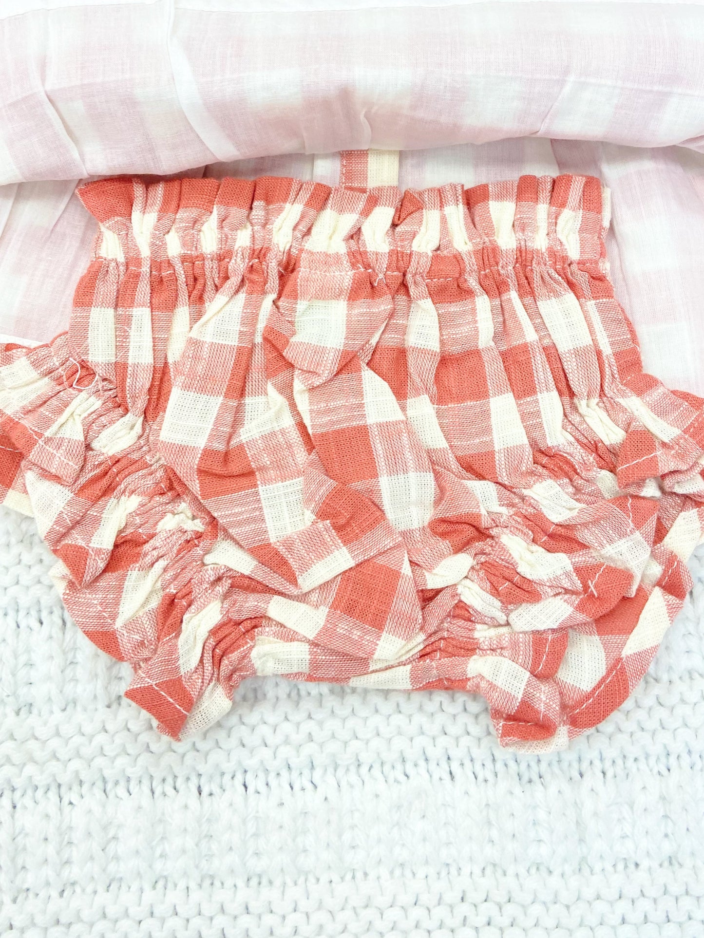 Infant Girls Gingham Dress & Bloomer Set