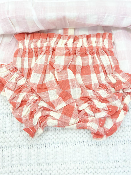 Infant Girls Gingham Dress & Bloomer Set