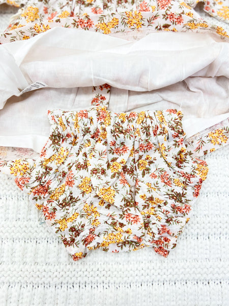Infant Girls Eyelet Floral Dress & Bloomer Set