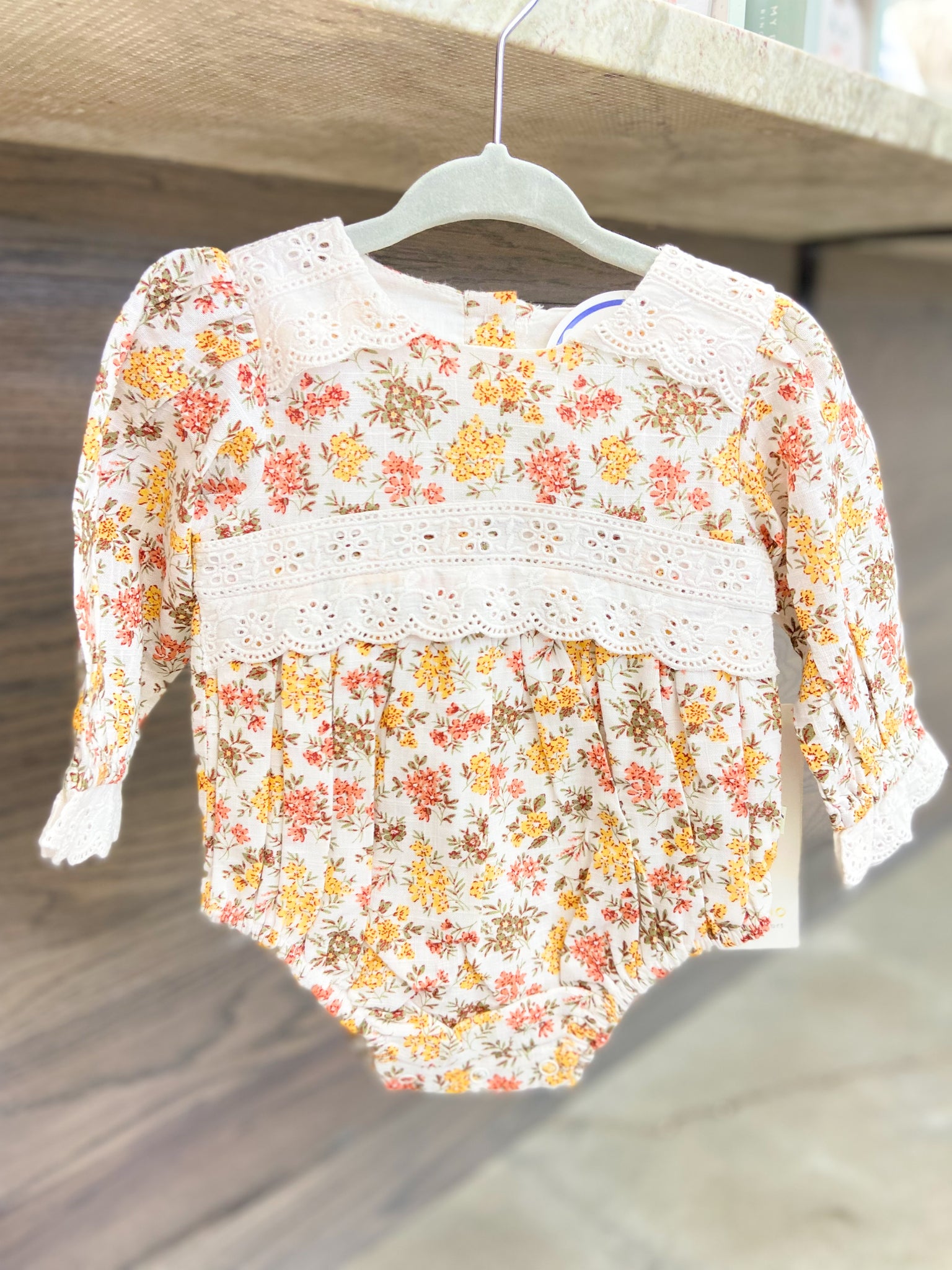 Infant Girls Floral Baby Romper & Headband Set