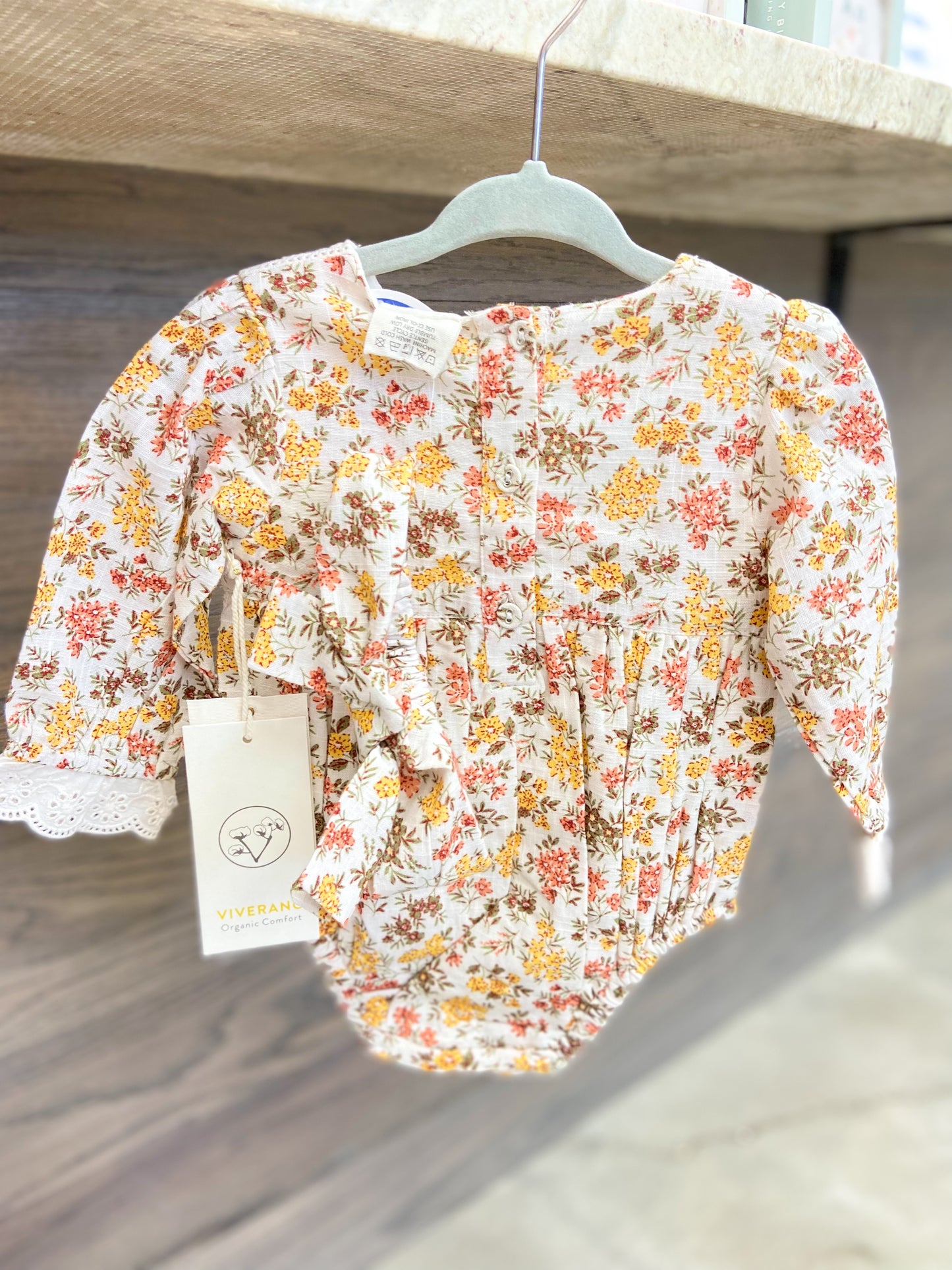 Infant Girls Floral Baby Romper & Headband Set