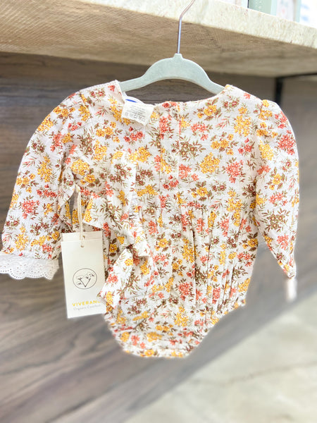 Infant Girls Floral Baby Romper & Headband Set