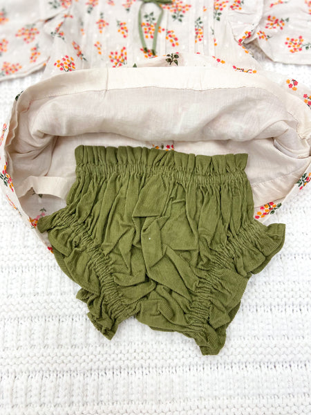 Infant Girls Floral Dress & Bloomer Set