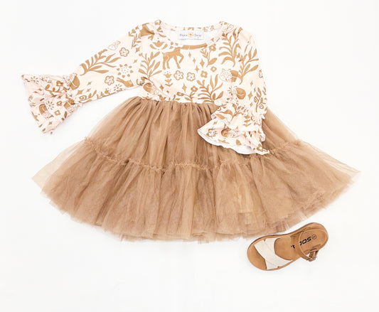 Girls Woodland Ruffle Detail Dress