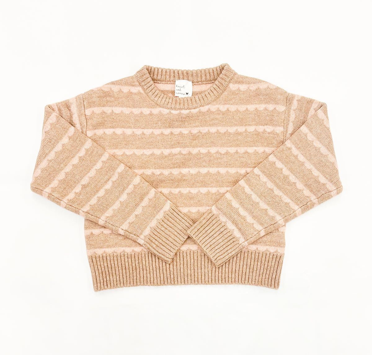 Youth Girls Scalloped Detail Sweater Top