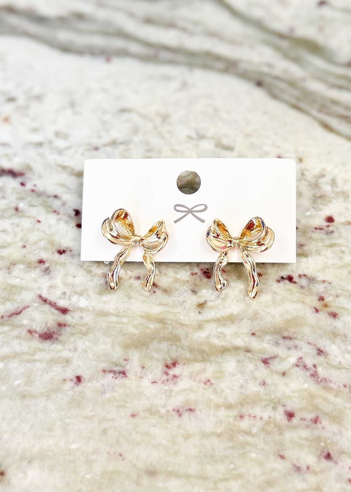 Girls Gold Bow Stud Earrings