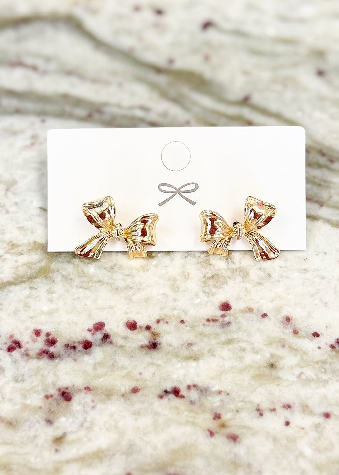 Girls Gold Bow Stud Earrings