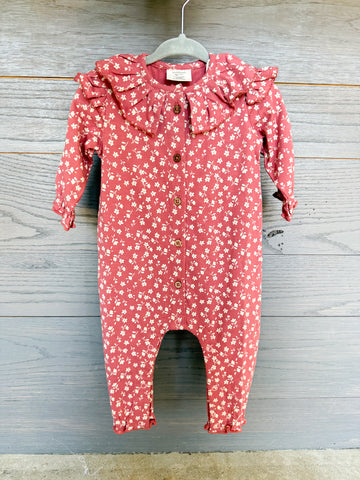 Rose Floral Smocked Baby Jumpsuit