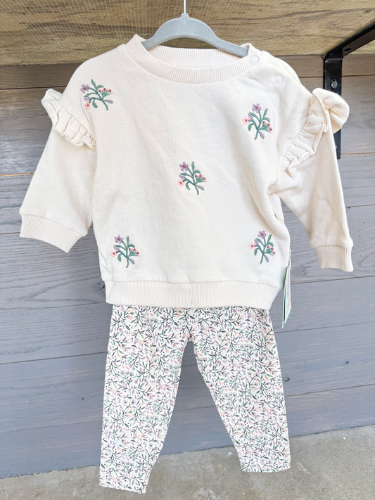 Violet Bouquet Baby Sweatshirt & Leggings Set