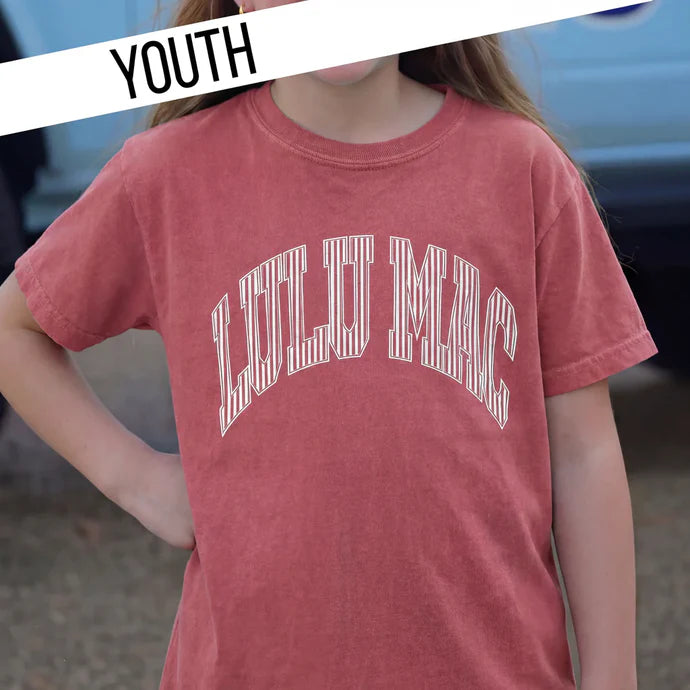 Lulu Mac Stripe Youth Comfort Colors Tee Shirt