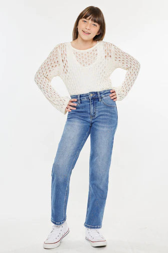 KanCan High Rise Kid Straight Jean