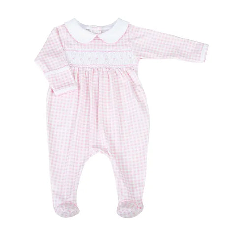 Baby Girls Smocked Collared Footie