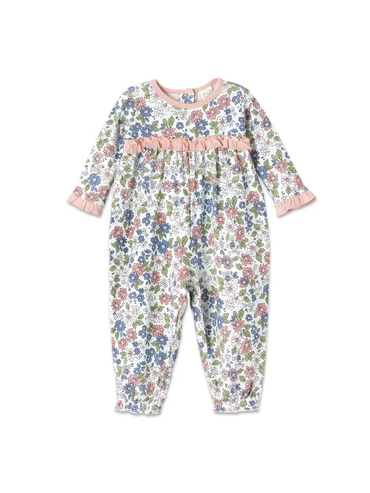 Baby Girl's Meadow Field Bamboo Bubble Romper