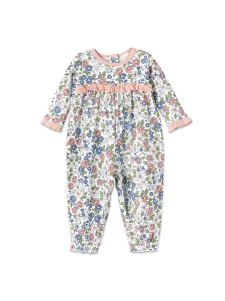 Baby Girl's Meadow Field Bamboo Bubble Romper