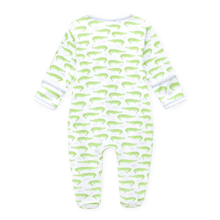 Baby Boys Bayou Baby Print Zip Footie