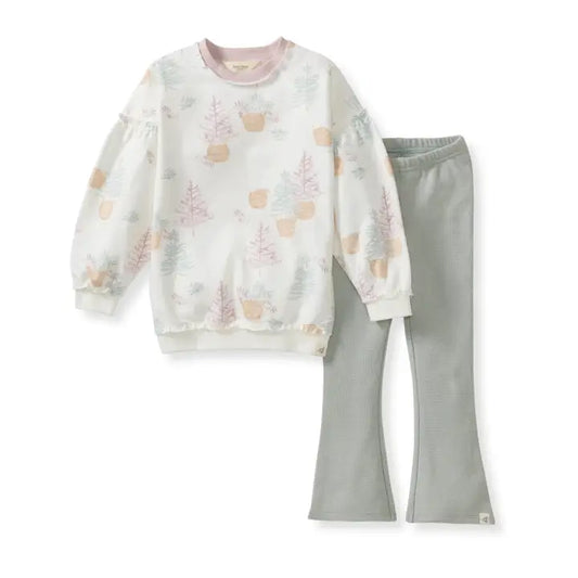 Infant & Toddler Girls Pine Farm Organic Sweatshirt & Leggings Set
