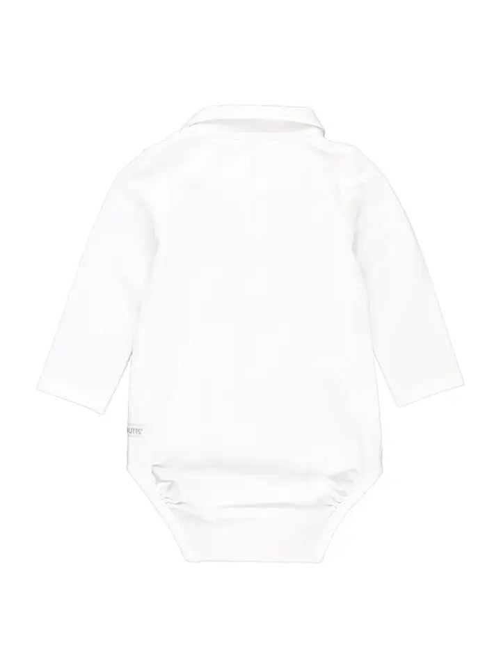 Infant Boys White Knit Polo Bodysuit